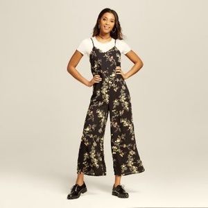 Black floral Xhiliration jumpsuit NWOT